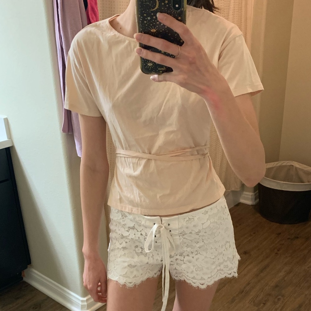 NWOT Zara backless tie tee